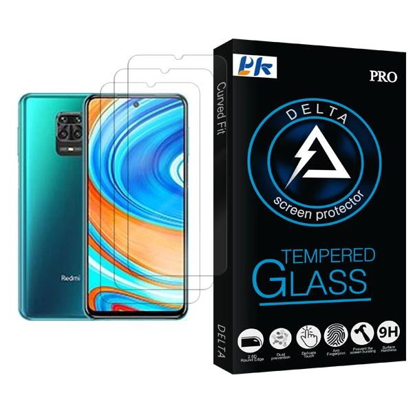 محافظ صفحه نمایش پی کی مدل Delta Glass MIX003 مناسب برای گوشی موبایل شیائومی Redmi Note 9 Pro Max بسته سه عددی