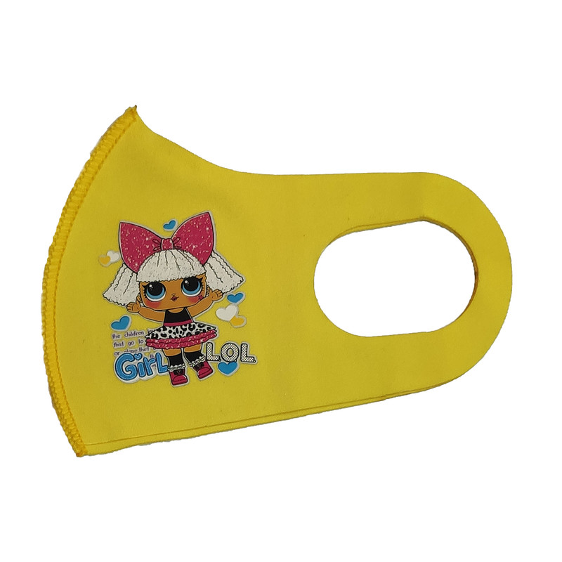 ماسک تزیینی بچگانه طرح GIRL کد 30693 رنگ زرد