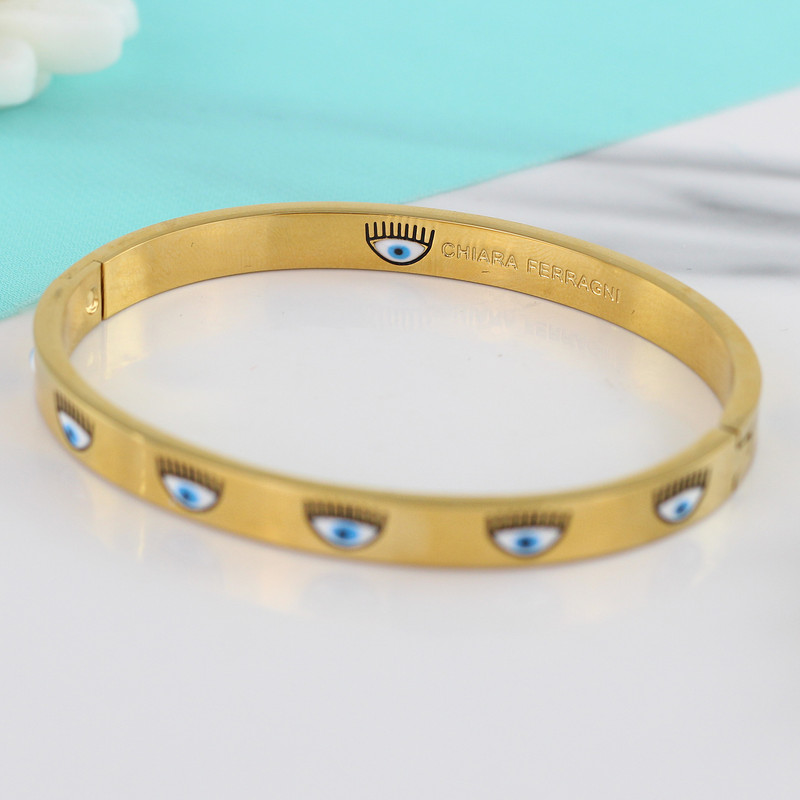 دستبند النگویی زنانه مدل چشم نظر کد K355