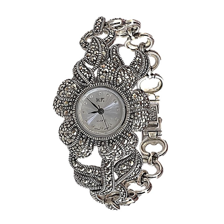 ساعت مچی عقربه ای نقره زنانه اچ اف مدل glsr-1059