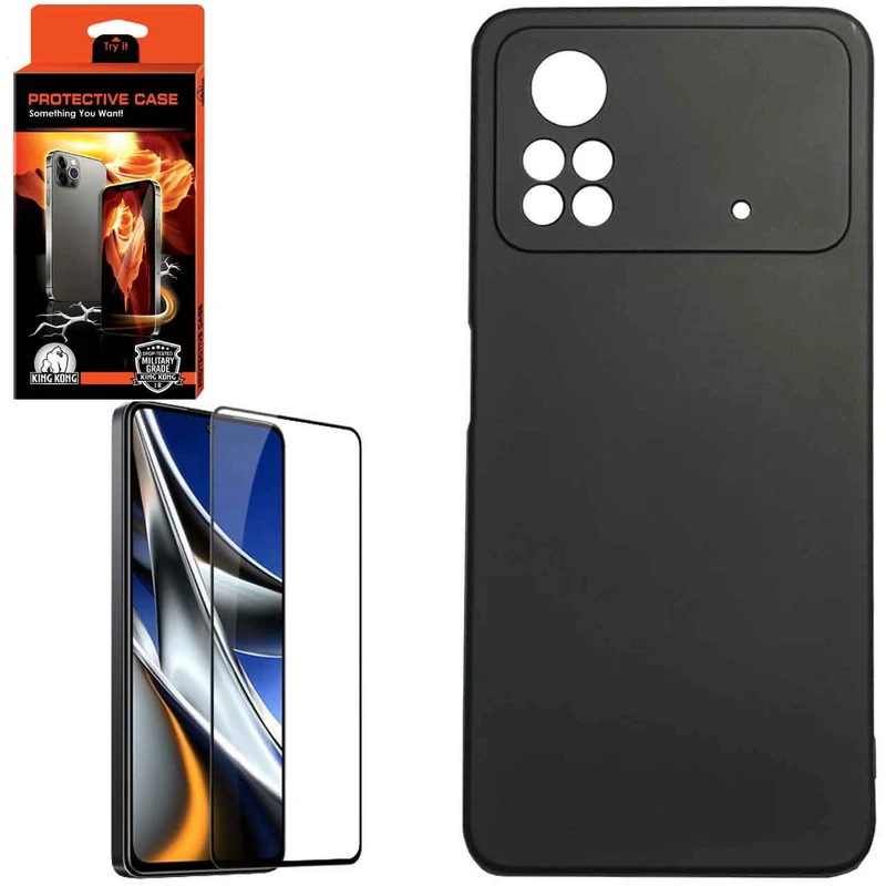 کاور کینگ کونگ مدل سیلیکون مناسب برای گوشی موبایل شیائومی Poco X4 Pro 5G به همراه محافظ صفحه نمایش