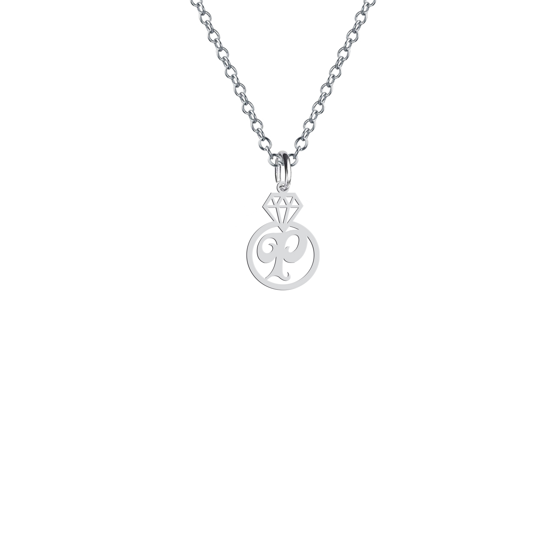 گردنبند هایکا مدل الماس و حرف کد P s.ha2-850