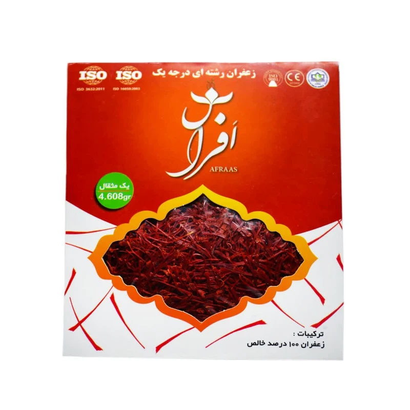 زعفران سوپر نگین افراس - 4.608 گرم بسته 20 عددی