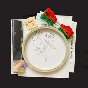 بسته آموزش گلدوزی طرح گشنیز مجموعه ۱۴ عددی