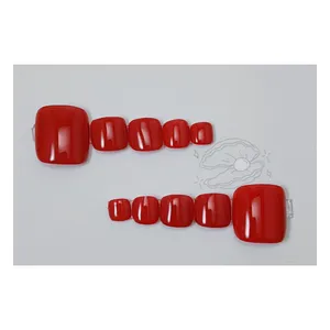 ناخن مصنوعی پا مدل ساده کد R01m بسته 10 عددی