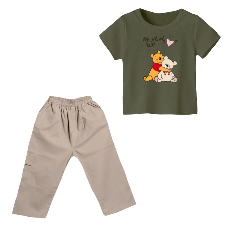 ست تی شرت و شلوارک پسرانه مدل پو کد 76