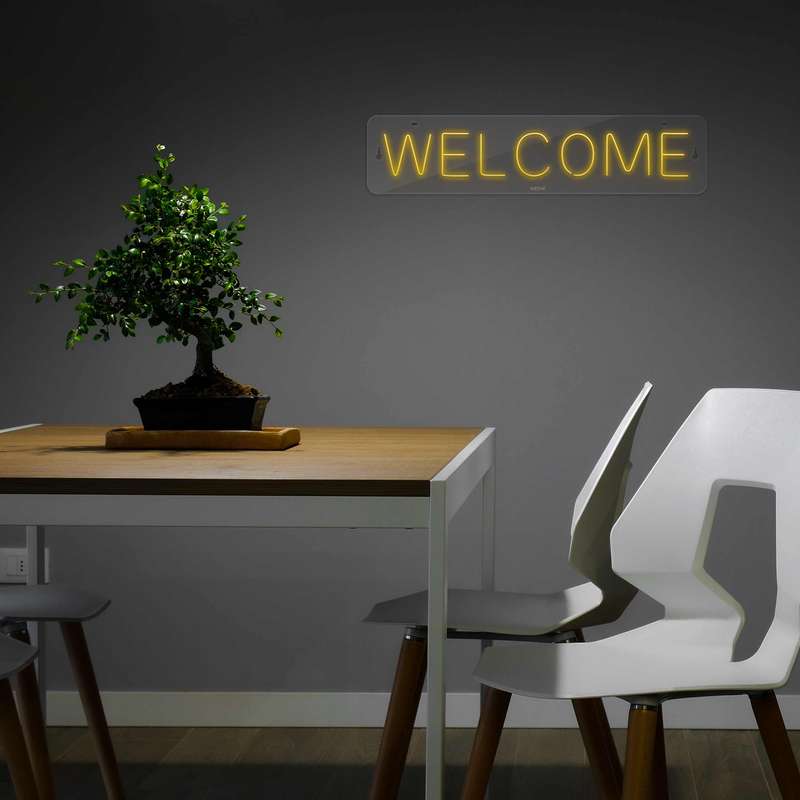 چراغ دیواری نئون دیزاین طرح Welcome_YL