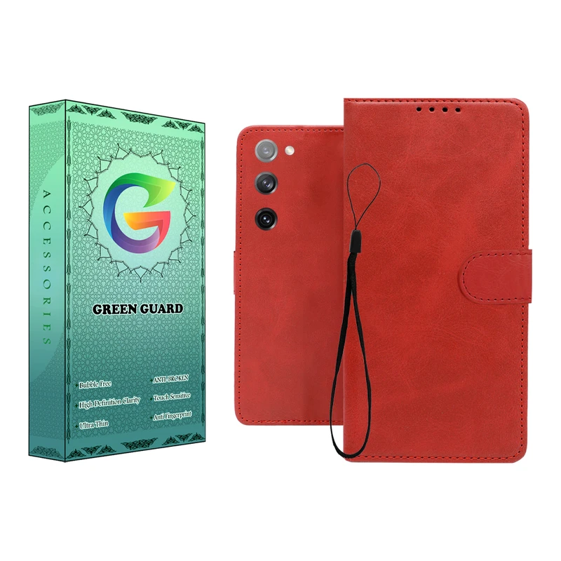کیف کلاسوری گرین گارد طرح چرمی مدل Landing مناسب برای گوشی موبایل سامسونگ Galaxy S20 FE به همراه بند آویز