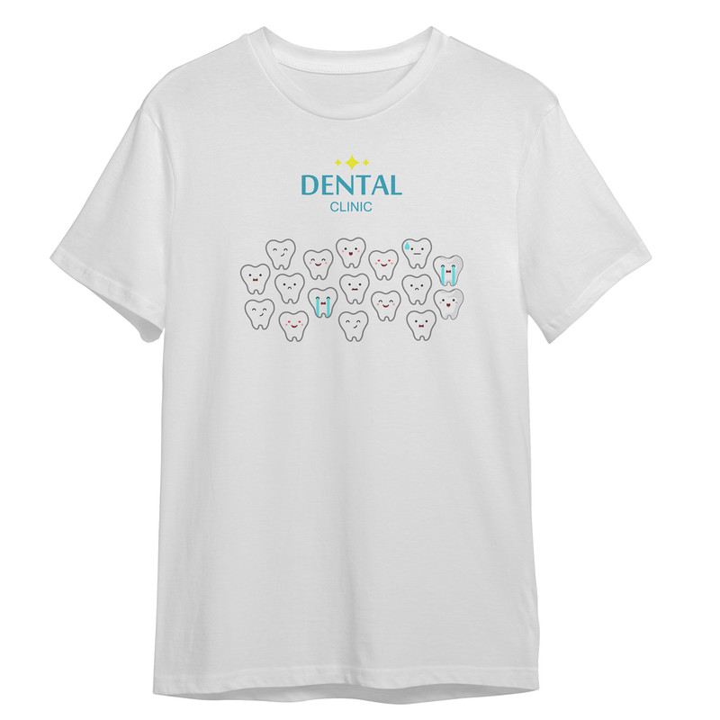 تی شرت آستین کوتاه زنانه مدل دندانپزشک روز دندانپزشک کد 0523 رنگ سفید