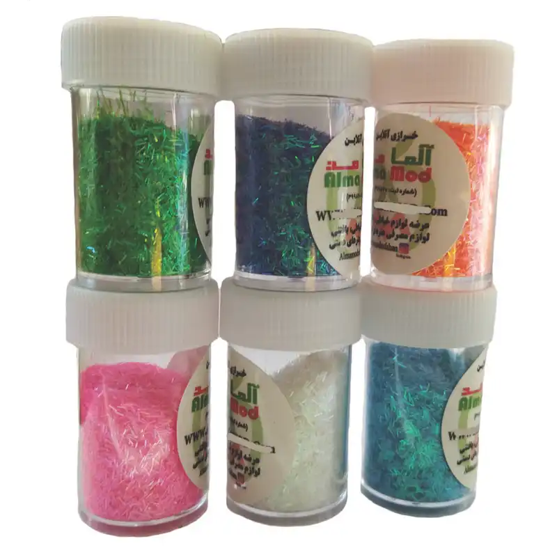 پولک ناخن آلما مد طرح رشته ای کد R6E مجموعه 6 عددی