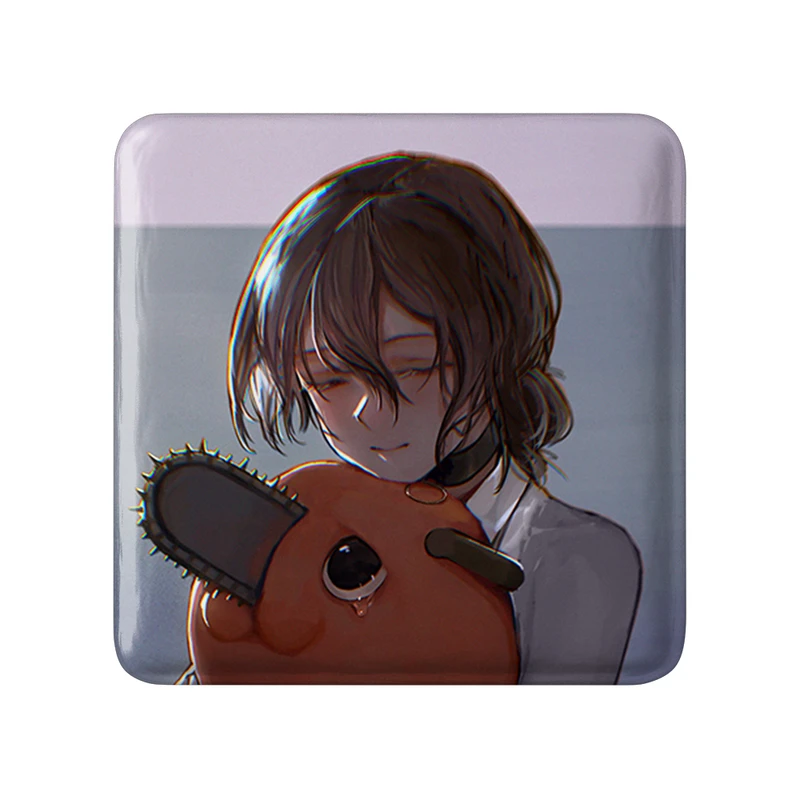 مگنت خندالو طرح ریزه انیمه مرد اره ای Chainsaw Man  مدل مربعی کد 22324