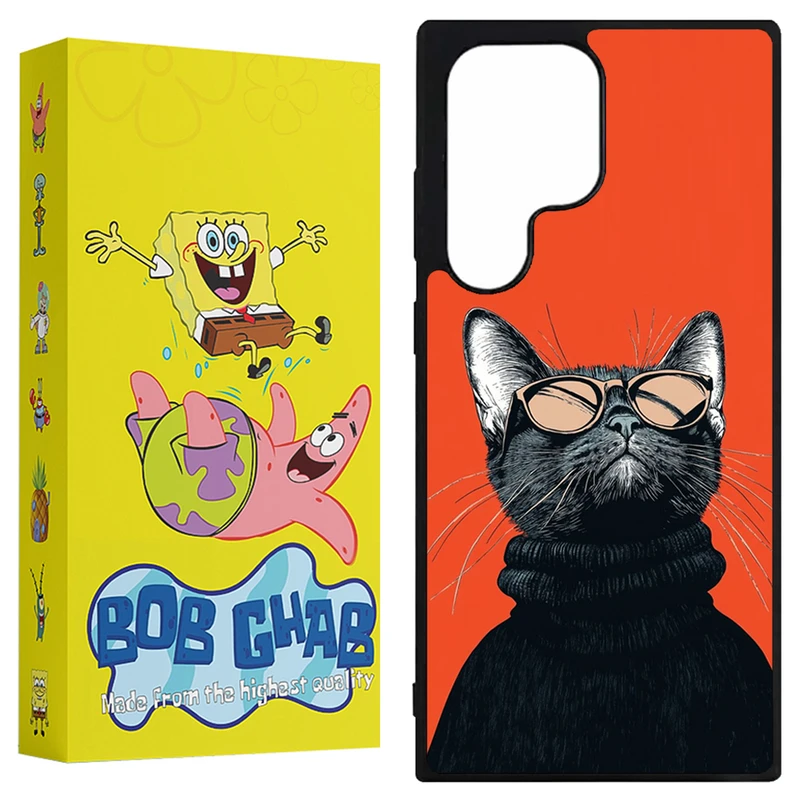 کاور باب قاب طرح گربه مدل BCPS22U مناسب برای گوشی موبایل سامسونگ Galaxy S22 Ultra 5G