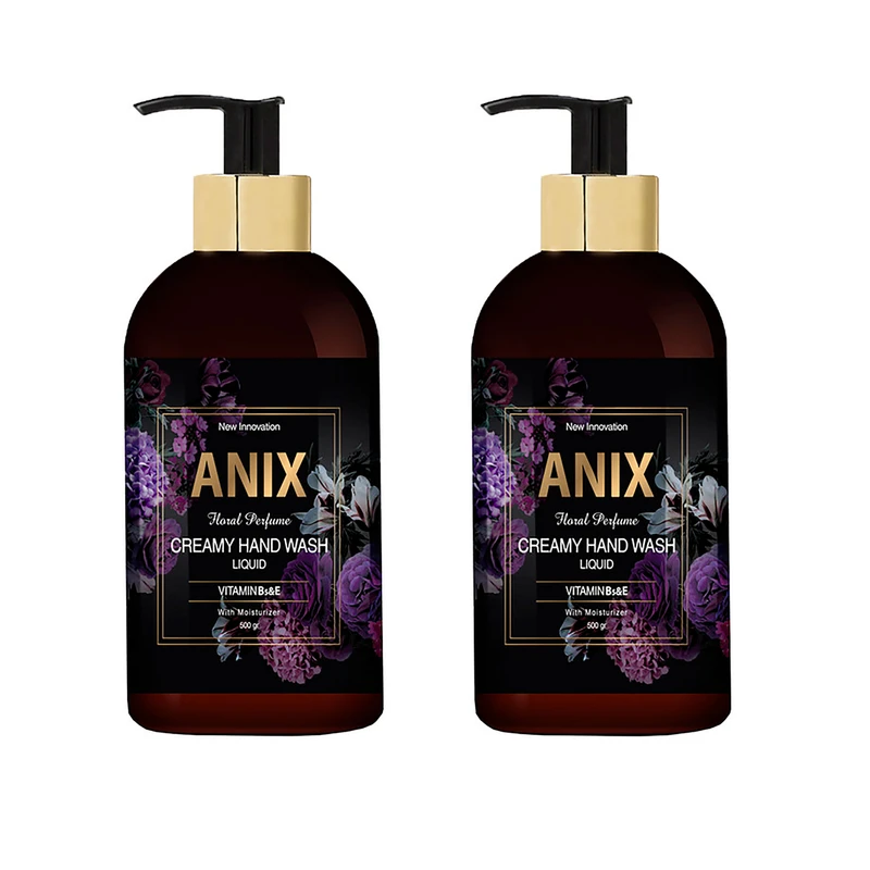 مایع دستشویی کرمی آنیکس مدل Violet Flowers حجم 500 میلی لیتر مجموعه 2 عددی