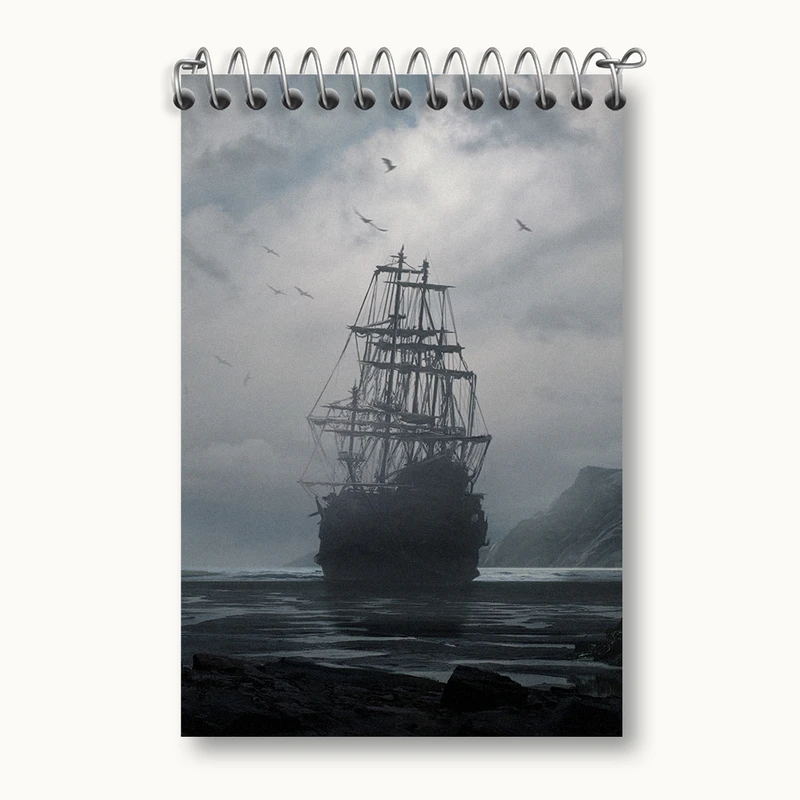 دفتر یادداشت 50 برگ خندالو مدل کشتی و مه کد F345