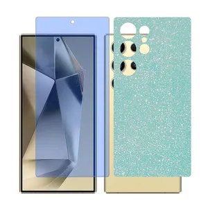 Glass Together model Blue cut screen protector for Samsung Galaxy S22 Ultra mobile phone with back cover sticker