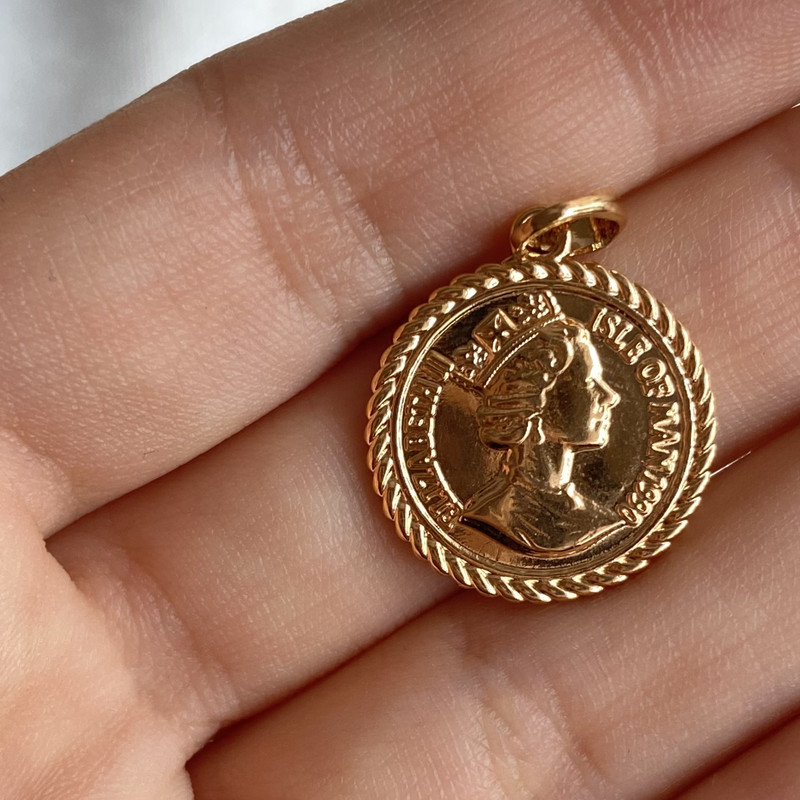 آویز گردنبند زنانه ژوپینگ مدل سکه الیزابت