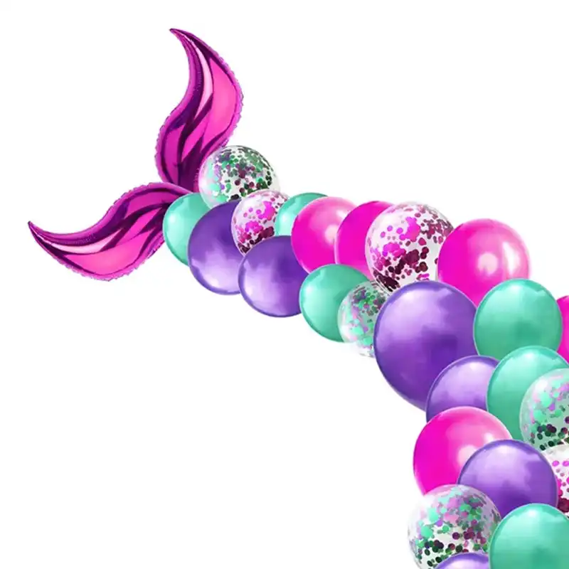 بادکنک فویلی لاکی بالونز مدل دم پری دریایی کد 1185 مجموعه 2 عددی