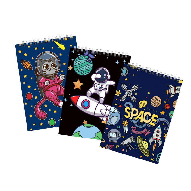 دفتر نقاشی 40 برگ لالالی لو طرح پسرانه فضانورد کد 23 مجموعه 3 عددی