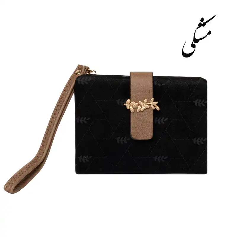 کیف پول زنانه پرتیزس مدل بند دار طرح خوشه گندم کد 2020051