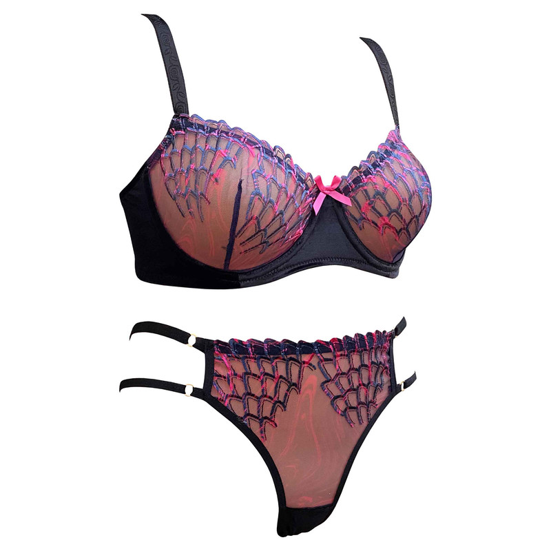 ست شورت و سوتین زنانه نوشه پوش کد 85001 رنگ مشکی