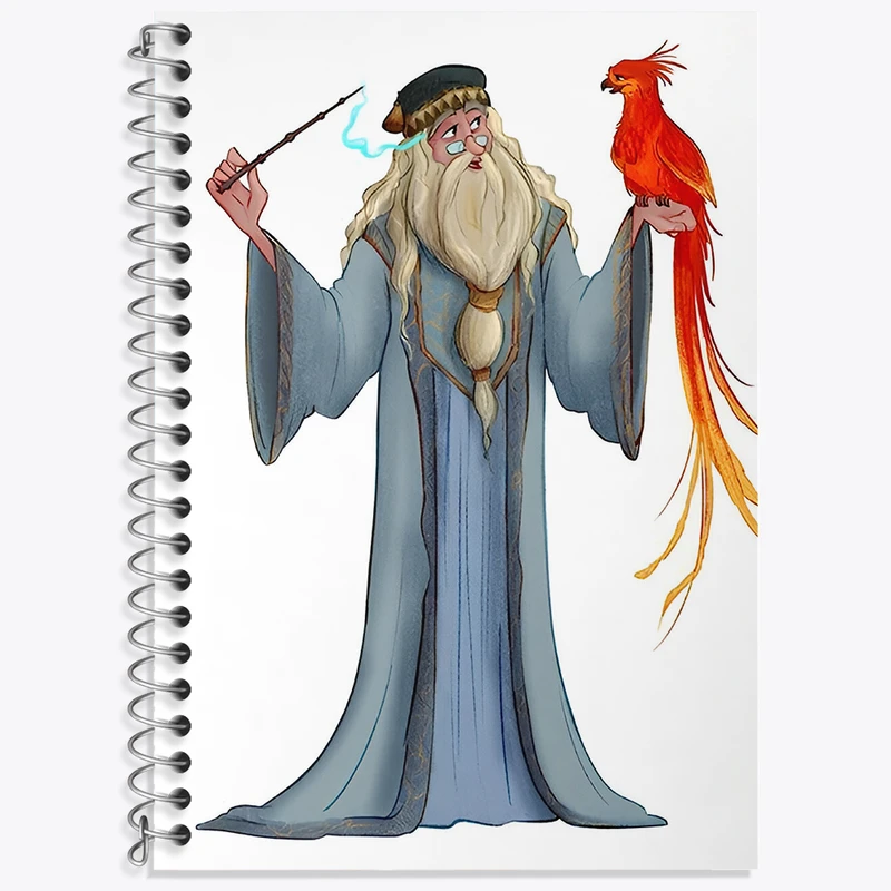 دفتر زبان 50 برگ خندالو مدل سه خط طرح گندالف هری پاتر (Harry Potter) کد N2456