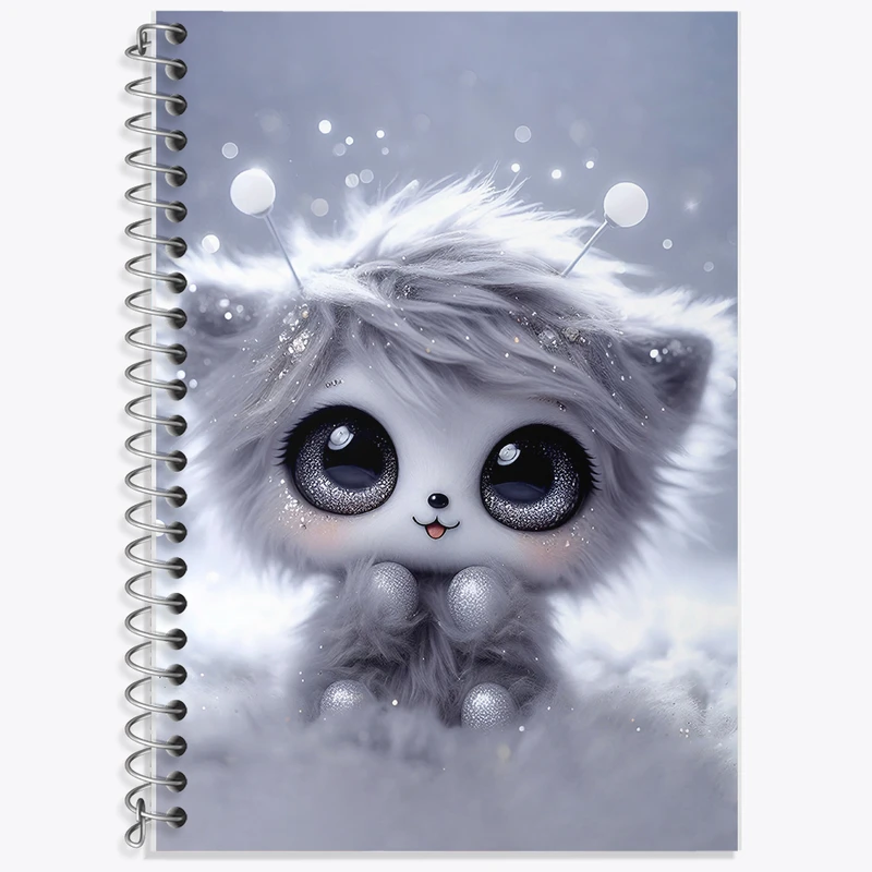 دفتر زبان 50 برگ خندالو مدل دو خط طرح گربه بامزه کد F5442