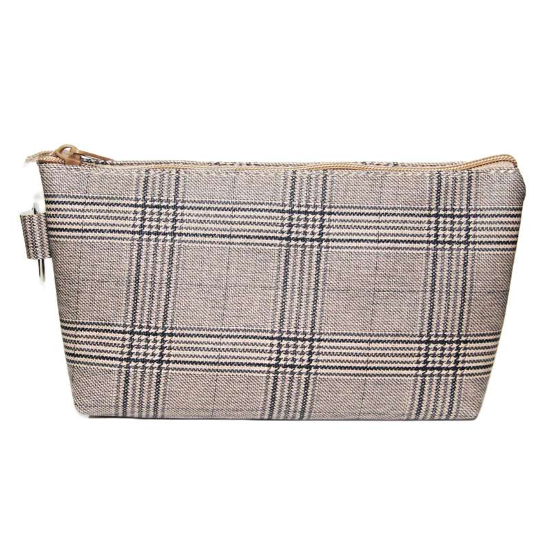 کیف لوازم آرایش زنانه مدل چارخونه رنگی