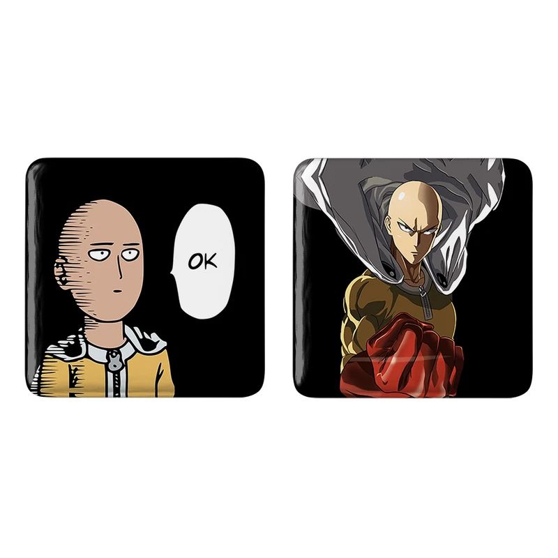 مگنت خندالو طرح سایتاما انیمه مرد تک مشتی One Punch Man کد 1052010518 مجموعه دو عددی