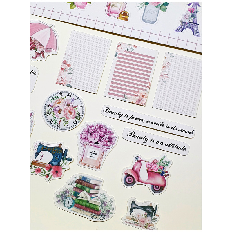 برچسب کاترینکا طرح برش خورده بولت ژورنال و اسکرپ بوک مدل Beauty بسته 35 عددی