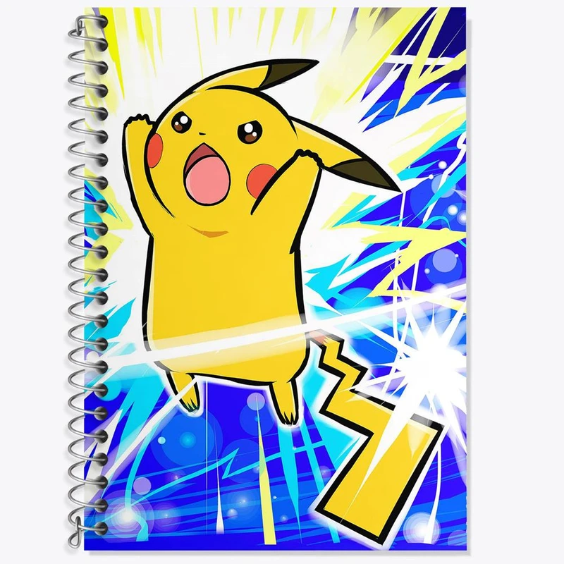 دفتر زبان 50 برگ خندالو مدل سه خط طرح پیکاچو انیمه پوکمون کد 17412