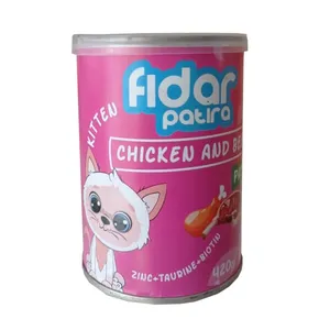 کنسرو غذای بچه گربه فیدار پاتیرا مدل chicken and beef کد01 وزن 420گرم