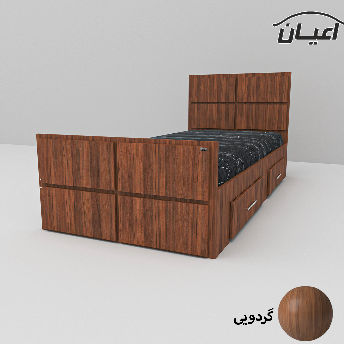 تخت خواب یک نفره اعیان مدل FH535 طرح اسپرت سایز 200×120 سانتی متر
