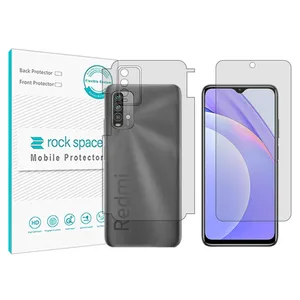 Rockspace transparent screen protector HyGEL model suitable for Xiaomi Redmi Note 9 4G mobile phone with back protector