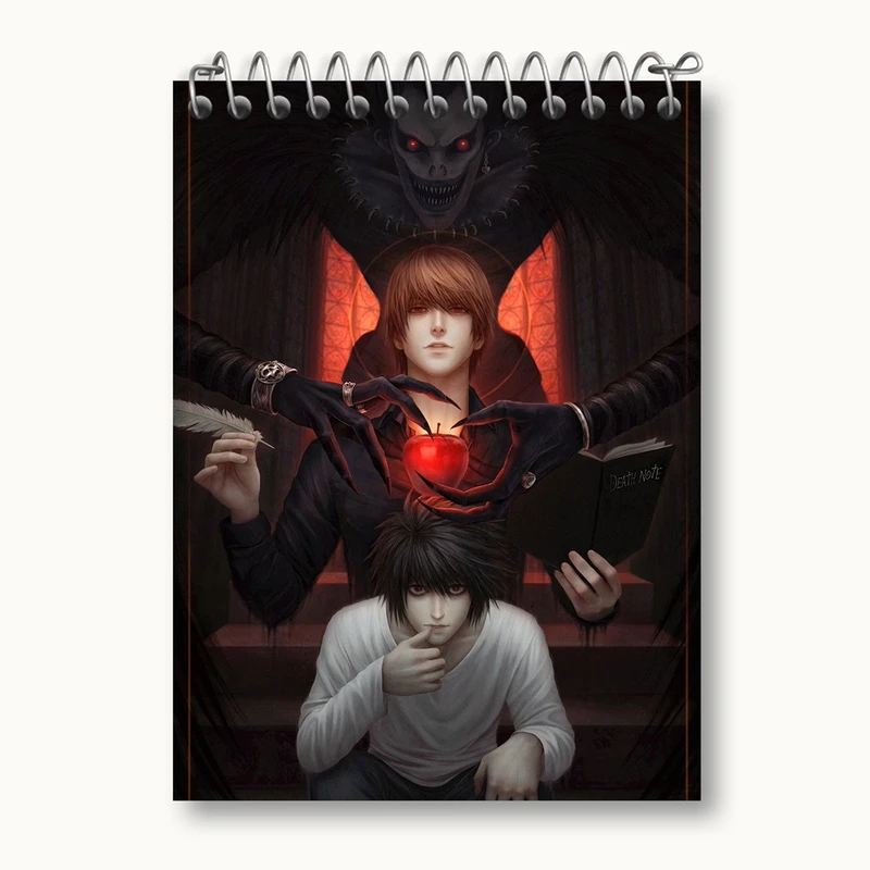 دفتر یادداشت 50 برگ خندالو مدل ال و لایت یاگامی انیمه دفترچه مرگ Death Note کد 4925