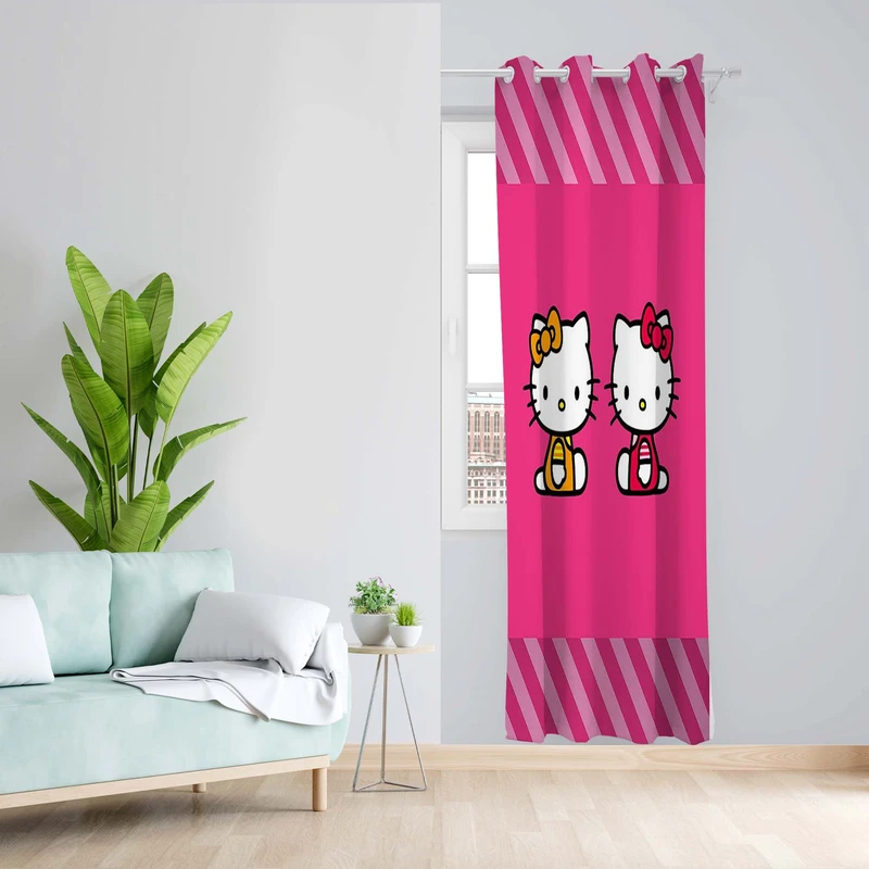 پرده طرح کیتی مدل مخمل پانچی کد 5113R z سایز 140x200 سانتی متر