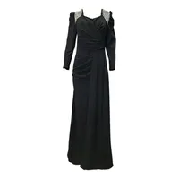 پیراهن یقه خشتی زنانه مدل مجلسی بغل شالدار سنگ دوزی