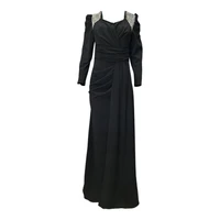 پیراهن یقه خشتی زنانه مدل مجلسی بغل شالدار سنگ دوزی