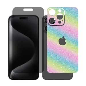 Glass Together model privacy Screen Protector Suitable for Apple iPhone 15 Pro Max Mobile Phone with Back cover sticker