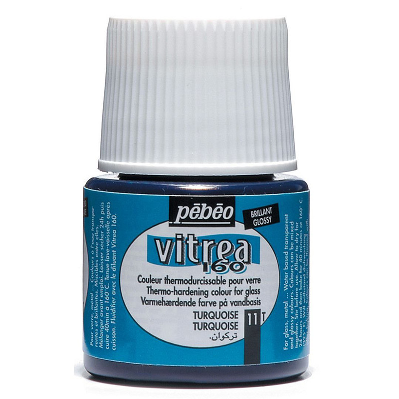 رنگ شیشه پ ب او مدل Vitrea 160 Turquoise 11 حجم 45 میلی لیتر