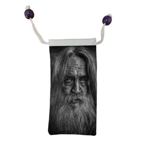 کاور عینک اطلس آبی طرح پرتره پیر مرد مدل KE1047