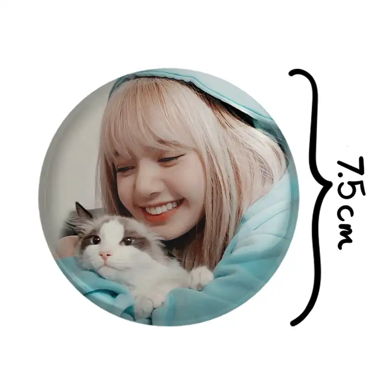 آینه جیبی خندالو مدل لیسا گروه بلک پینک Black Pink  کد 2975