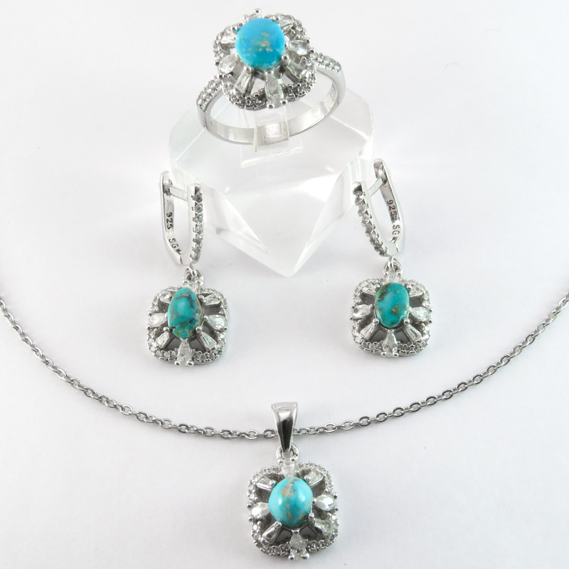 نیم ست نقره زنانه کد AV035-1 نیم ست نقره زنانه کد AV035-1