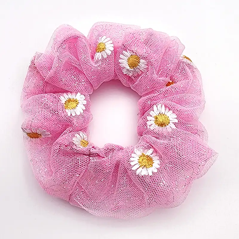 کش مو زنانه مدل اسکرانچی طرح بابونه کد KSH581