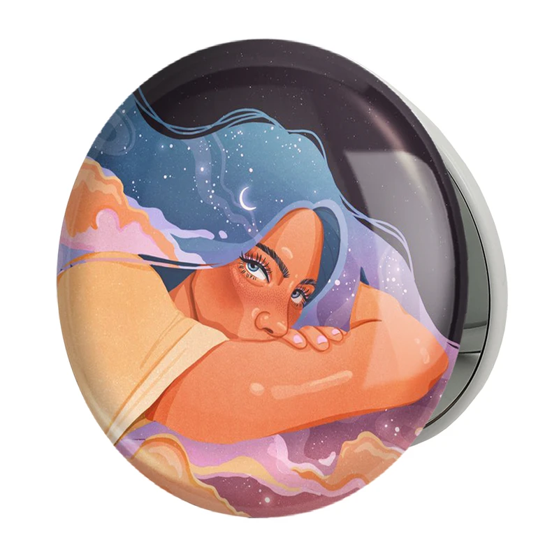 آینه جیبی خندالو طرح دخترانه مدل تاشو کد 25619 