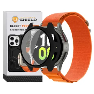 Ultimate Shield Alpine BK GRD Band for Samsung Galaxy Watch 4 44mm / 5 44mm with cover