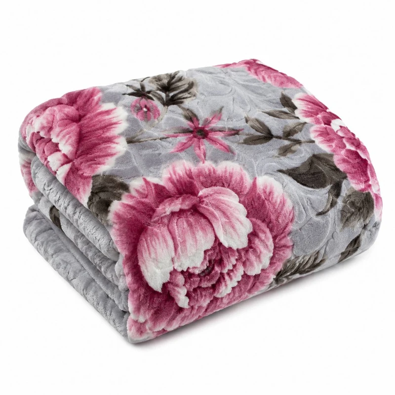 پتو 2 نفره گلبافت مدل برتر گلدار گل برجسته سایز 240x220 سانتی‌متر