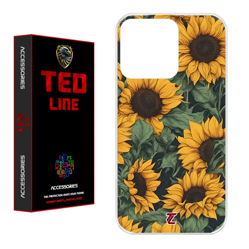 کاور تدلاین طرح گل آفتاب گردان کد 1145 مناسب برای گوشی موبایل اپل Iphone 16 Pro Max