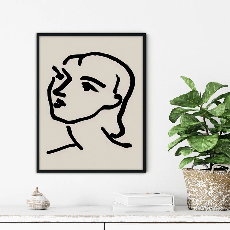 تابلو آتریسا طرح لاین آرت مدرن مدل ATFL123 فریم مشکی