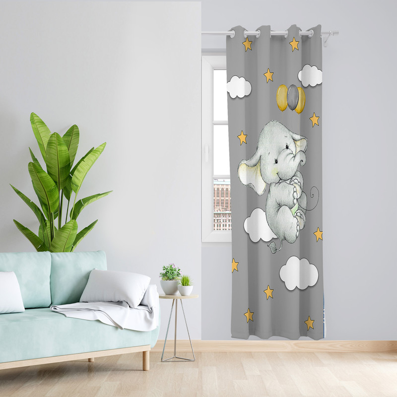 پرده طرح کودک مدل مخمل پانچی کد 4740 z سایز 140x200 سانتی متر