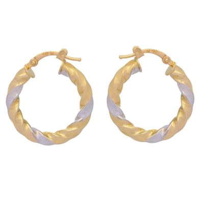 گوشواره حلقهای طلا 18 عیار زنانه طلای مستجابی مدل مارپیچی ZS کد A0703